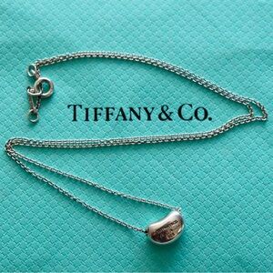 Tiffany & Co. Elsa Peretti Bean Necklace 16” Sterling Silver 925 Vintage